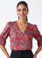 Paisley Printed V Neck Half Sleeve Top