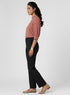 Orange Horizontal Pleated Chiffon Top