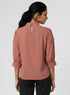 Orange Horizontal Pleated Chiffon Top