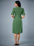 Two Flapped Shift Dark Green Dress