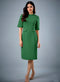 Two Flapped Shift Dark Green Dress