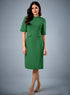 Two Flapped Shift Dark Green Dress
