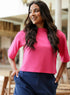 Pink Oversized Crop T-Shirt