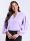 Long Sleeve VNeck Lavender Top