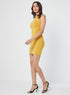 Sleeveless Bodycon Mustard Dress