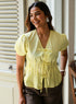 Light Yellow Front Darted Cotton Top