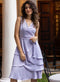 V Neck Layered Chiffon Dress