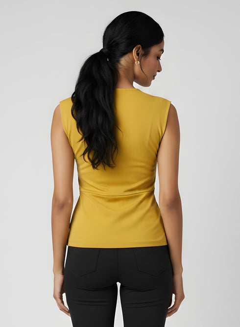 Mustard Half Corset Body Hugging Top