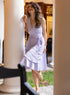 V Neck Layered Chiffon Dress