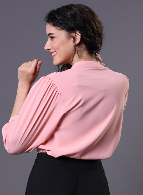 Classic Plain Pink Chiffon Top