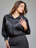 Black Embroidered Long Sleeve Shirt
