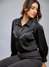 Black Embroidered Long Sleeve Shirt