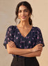 Deep V Neck Band Attached Top
