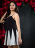 Sweetheart Neckline Paneled Mini Dress