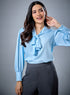 Pearl Button Sky Blue Top