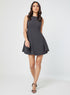 High Neck Formal Grey Dress