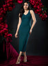 Green Deep Sleeveless Bodycon Dress