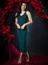 Green Deep Sleeveless Bodycon Dress