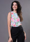 Sleeveless Pink Floral Printed Top