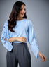 Chiffon Bow Light Blue Top