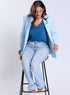 Over Sized Formal Blazer- Sky Blue