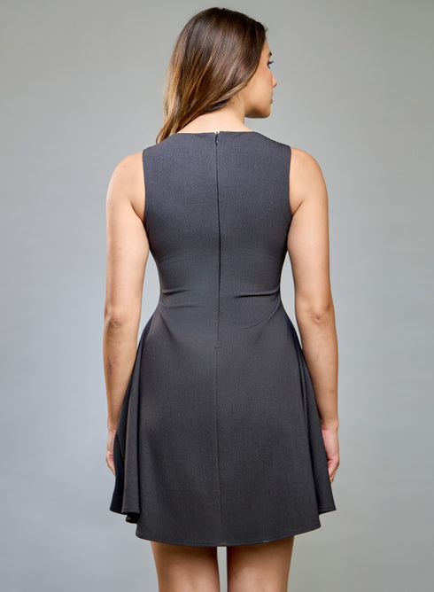 High Neck Formal Grey Dress