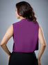 Sleeveless Purple Tie Chiffon Top