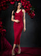 Maroon Deep Sleeveless Bodycon Dress