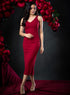 Maroon Deep Sleeveless Bodycon Dress