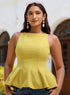 Lime Green Cotton Peplum Top
