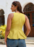 Lime Green Cotton Peplum Top