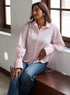 Light Pink Cuff Tie Oversized Top