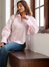 Light Pink Cuff Tie Oversized Top