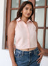 Light Pink Halter Neck Crop Top