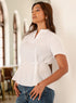 Off White Cotton Midi Shirt Top