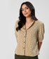 Lapel Detailed Ditsy Floral Top