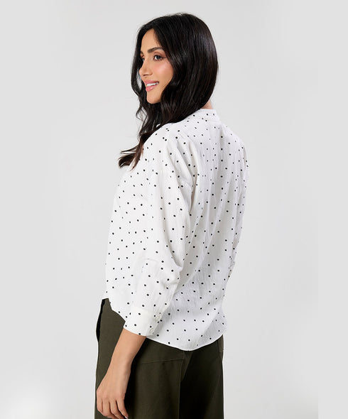 Bow Ditsy Floral Long Sleeve Top