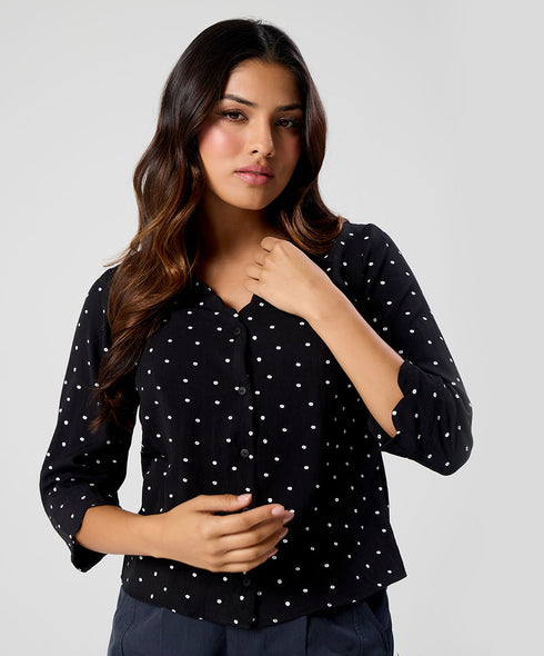 Scalloped Vneck Shirt