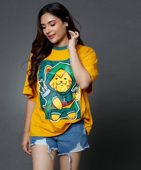 Cat In The Hood Printed Tshirt