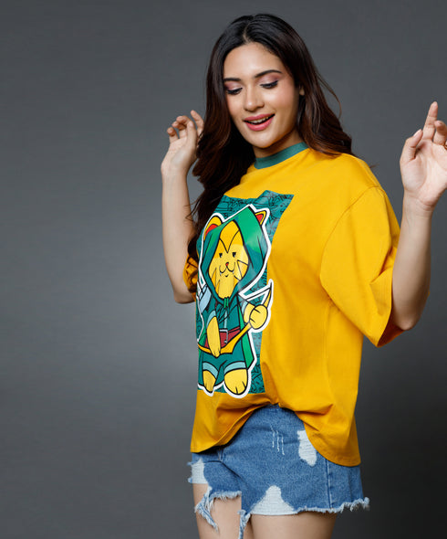 Cat In The Hood Printed Tshirt