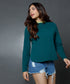 Long Sleeve Green Crew Neck T-Shirt