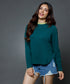 Long Sleeve Green Crew Neck T-Shirt