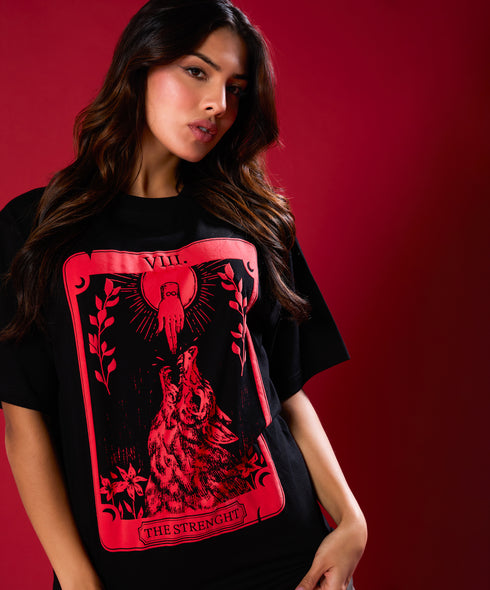 Witch Wolf Printed Oversized Tshirt
