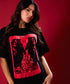 Witch Wolf Printed Oversized Tshirt