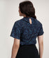 Short Sleeve Blue Printed Top
