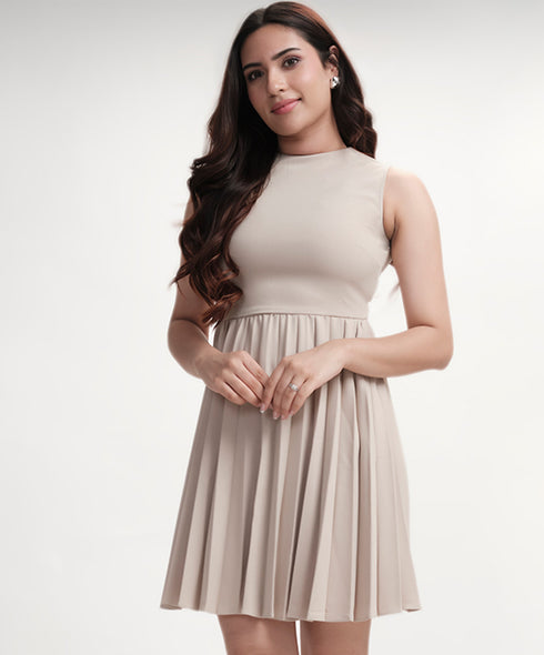 Pleated Wrap Formal Dress