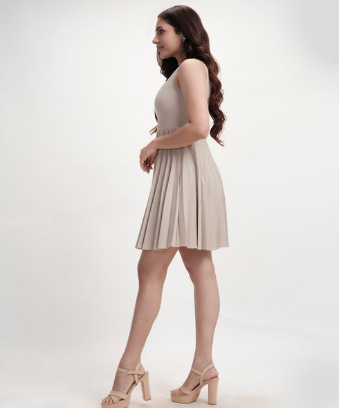 Pleated Wrap Formal Dress