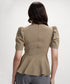 Vneck Sleeve Detailed Peplum Top