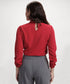 Neck Tie Long Sleeve Red Chiffon Top
