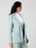 Light Green Pointed Label Collared Blazer